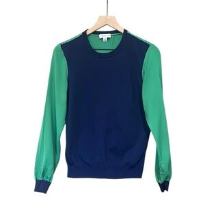 Phillip Lim Women's  Sweater Color Block Navy Green Round Neck Top Size Small